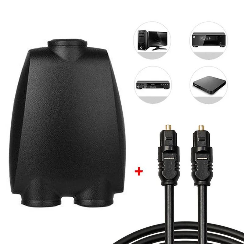 Digital SPDIF Optical Audio Splitter 2 Way Toslink Splitter Adapter 1 input 2 Output SPDIF Optical Cable Splitter Hub for CD DVD