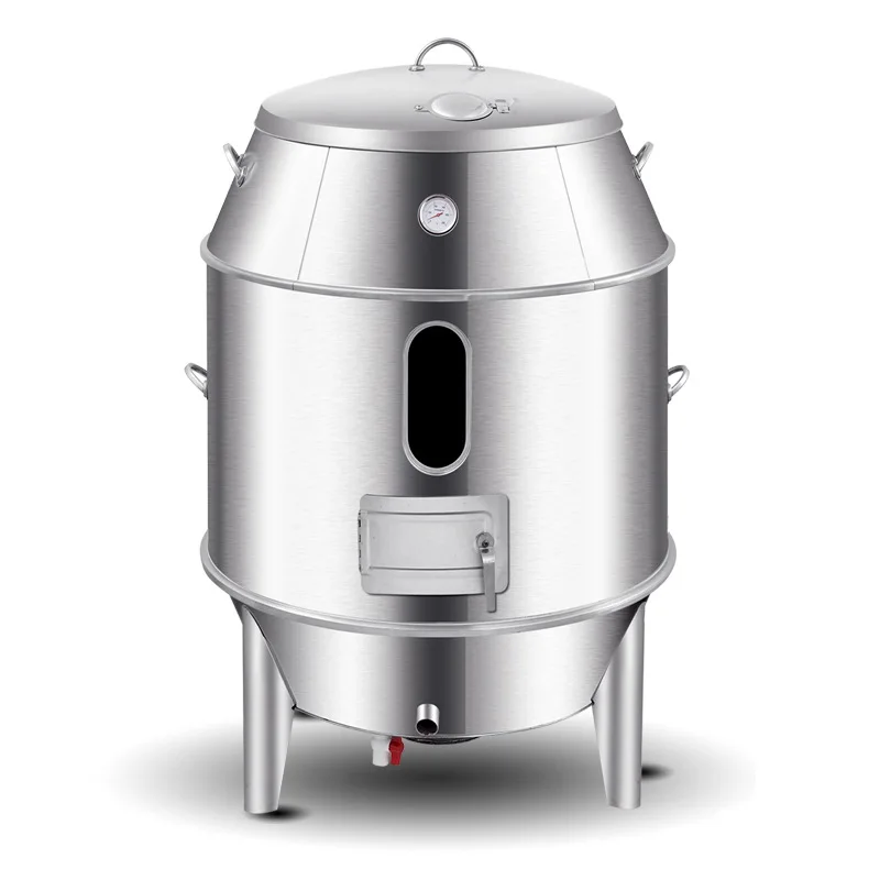Multifunctional Double‑Layer Thickened Charcoal Hanging Roaster with Thermometer for Duck Chicken Goose