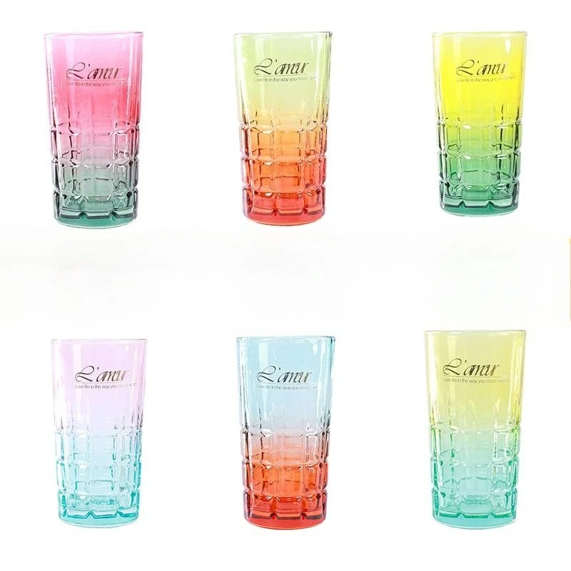 Thickened Glass Mug Two-Tone Beer Mugs Juice Cup Creative Tea Glass Household Colorful Drinkware Bar Party Drinking Cup Fashion