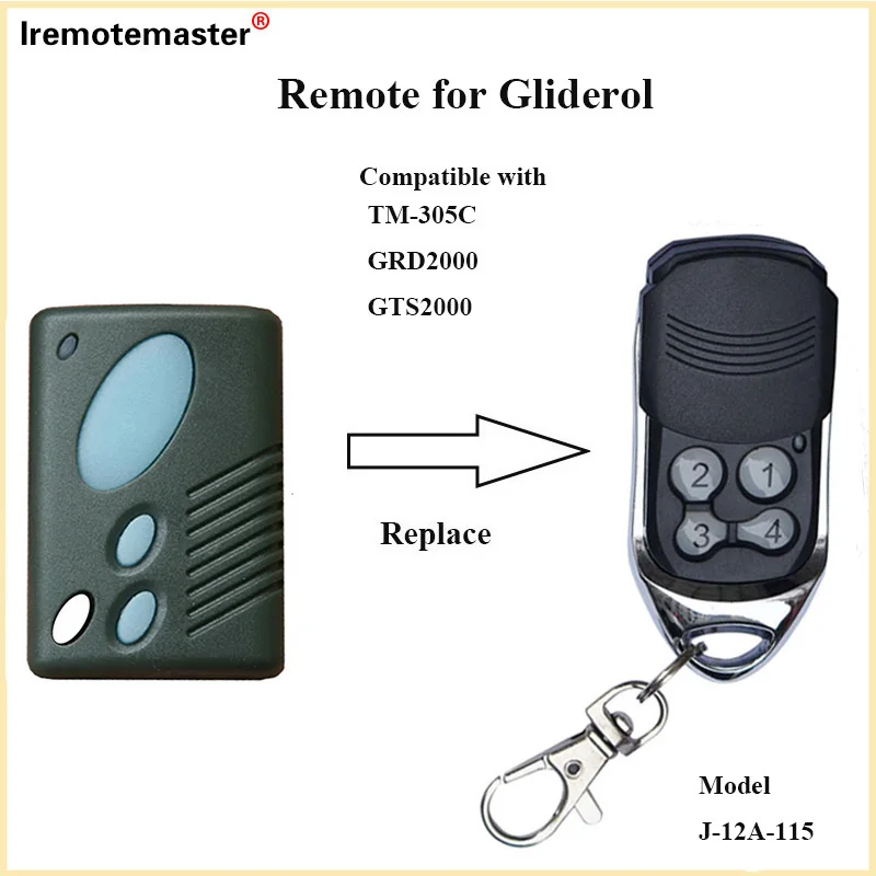 For Gliderol TM-305C GRD2000 GTS2000 315mhz Gate Door Remote Replacement Opener Key