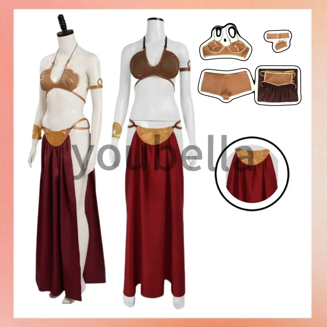 

Princess Leia Cosplay Costumes From The Movie Including Sexy Slave Dresses, Gold Fantasy Bikini Suits for Parties and Roleplay