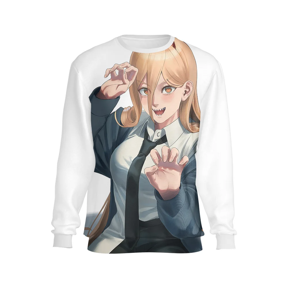 

Jumeast Anime Man Chainsaw Gyaru Sweatshirts Sexy Girl Gal Power 3D Print Shirt Kawaii Futuristic Drip YK2 Clothing Baggy Tops