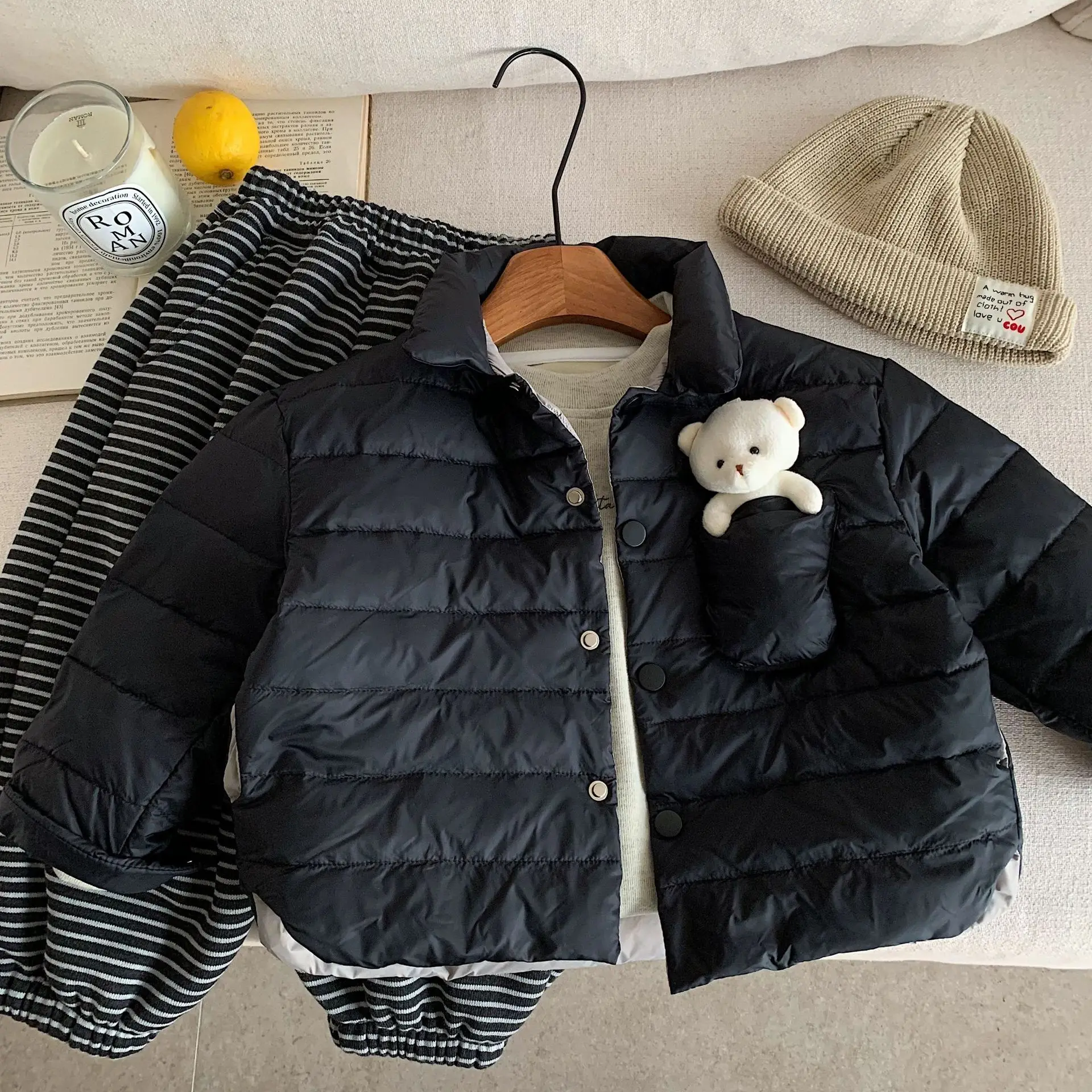 Children Clothes Kids Casual Warm Down Jacket 2025 Winter New Korean Style Boys and Girls Solid Color 90 White Duck Down Jacket