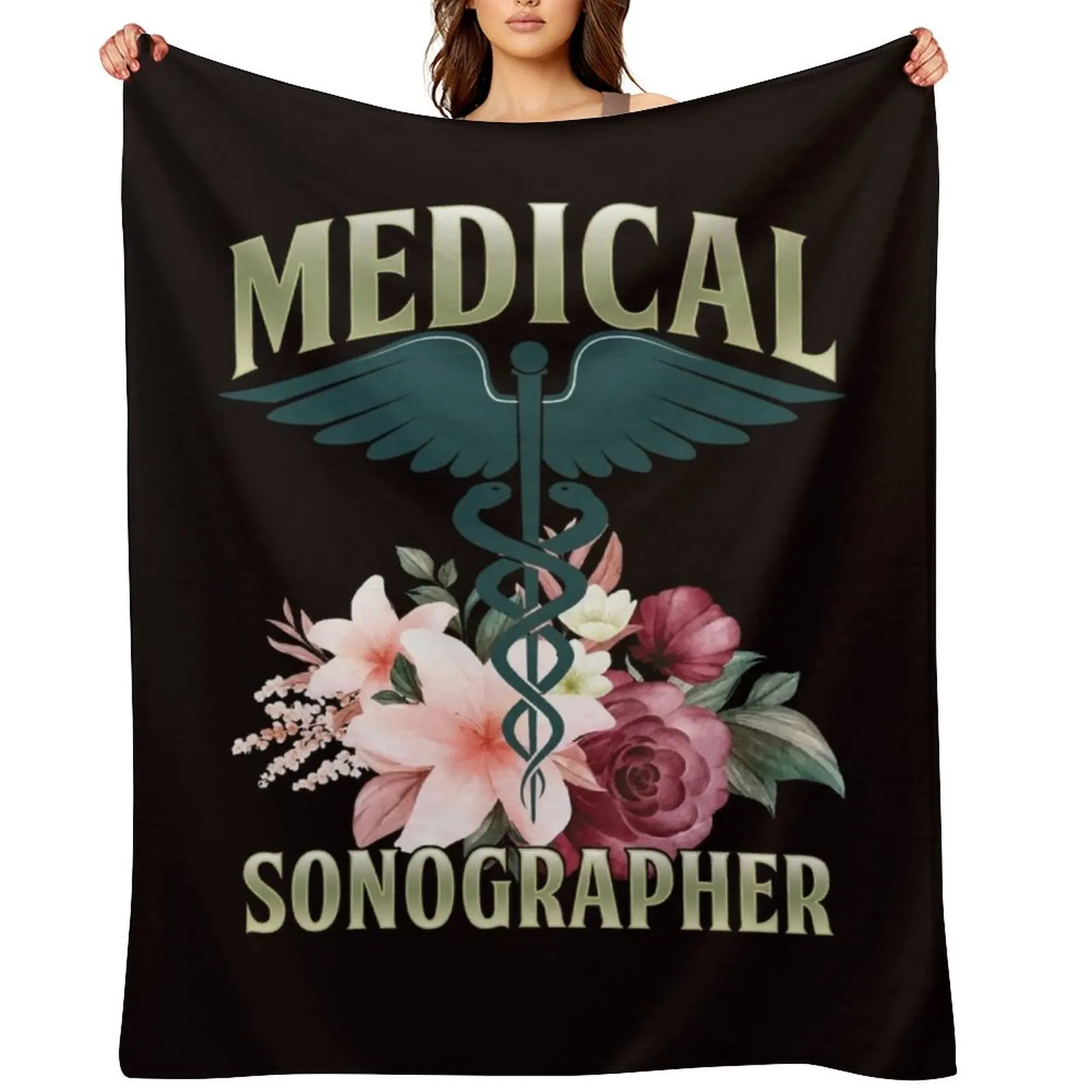 

Medical Sonographer Sonography Ultrasound Echography Doctor Throw Blanket Plaid Soft Plaid Winter beds Blankets