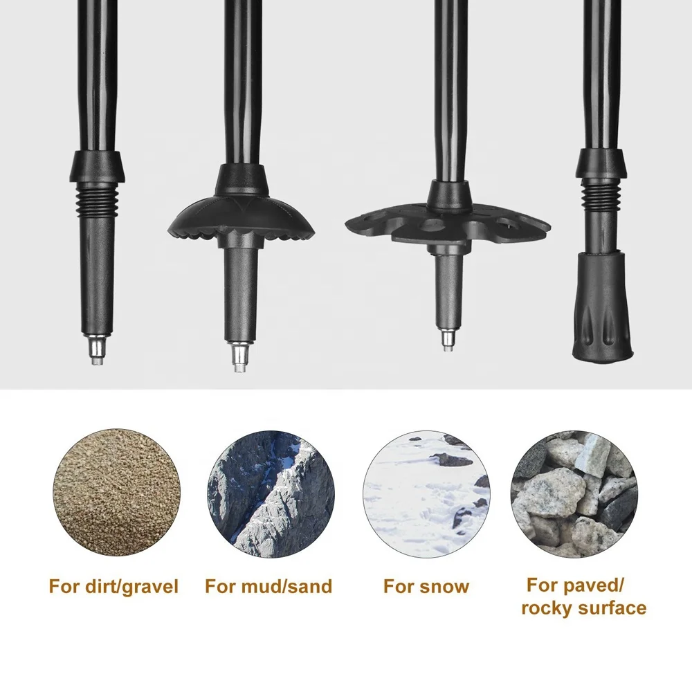 Telescopic Aluminum Trekking Poles Lightweight Hiking Stick for Camping Skiing Nordic Walking