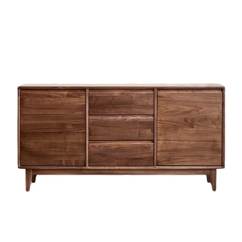 

North American black walnut full solid wood sideboard cabinet cherry wood Nordic bedroom bedside storage cabinet