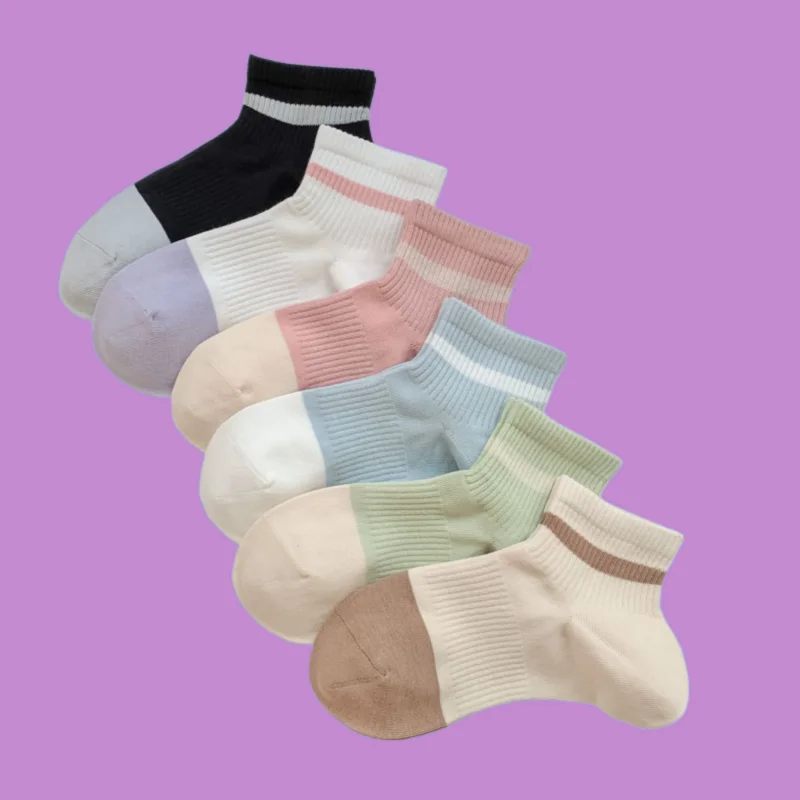 

2/4 Pairs Women's Mid-tube Socks Combed Cotton Anti-pilling Boneless Short Socks College Style All-match Sports Women's Socks