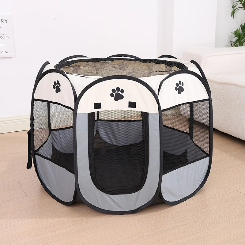 Octagonal cage, octagonal fence, cat birthing box600dOxford fabric washable and scratch-resistant dog birthing box pet supplies