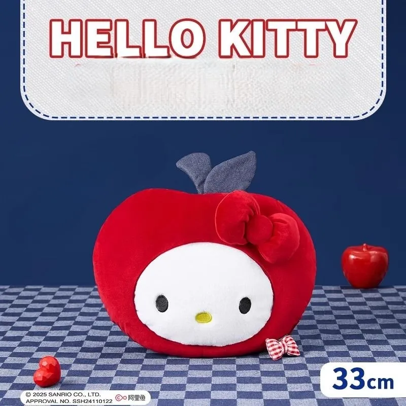 

MINISO HelloKitty Classic Series Apple Pillow Plush and Comfortable Cute Cartoon Popular UNISEX A Birthday Present