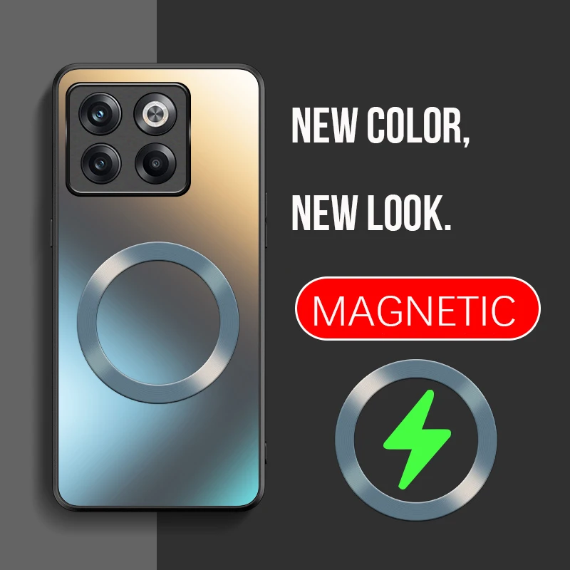 حافظة فاخرة مغناطيسية AG من السيليكون غير اللامع لهاتف Oneplus 11 11R 10R 10T غطاء حماية كامل Fundas