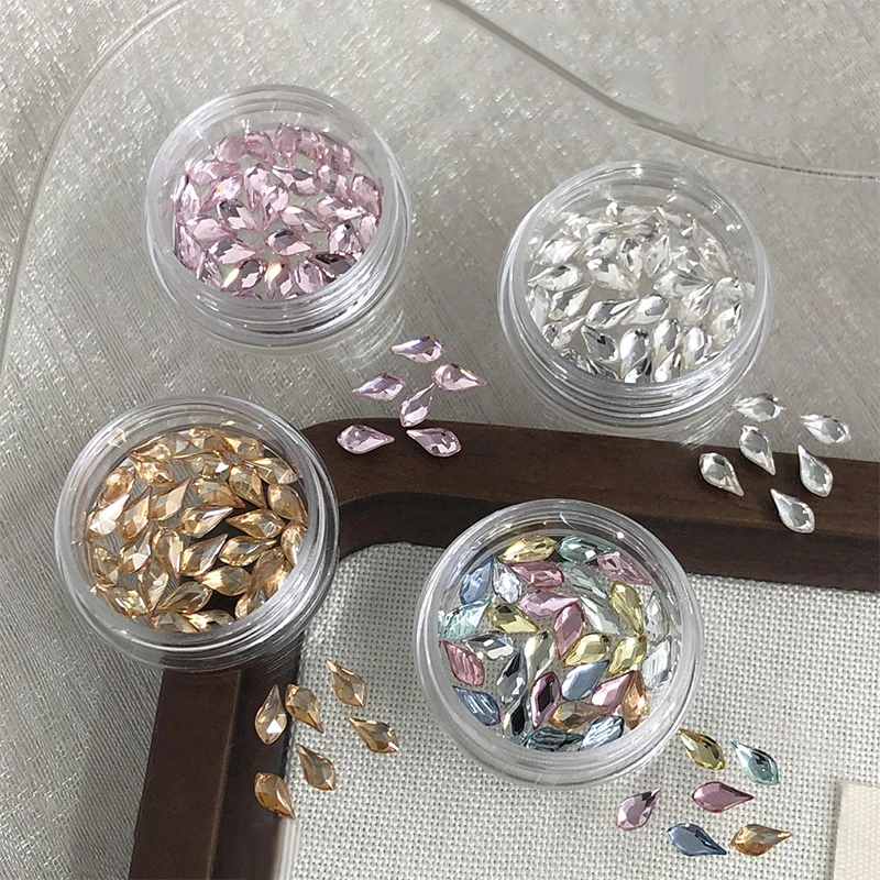 30 pçs/caixa broca em forma irregular arte do prego strass 3d cristal pedras de unhas gemas pérola diy manicure decorações acessórios