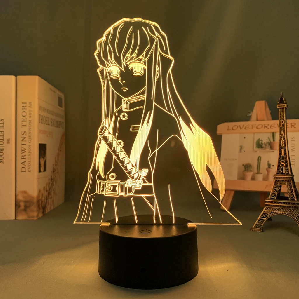 Anime Demon Slayer 3D LED Nightlight Figure for Kids Child Bedroom Decor Cool Kimetsu No Yaiba Lamp Gift Dropshopping