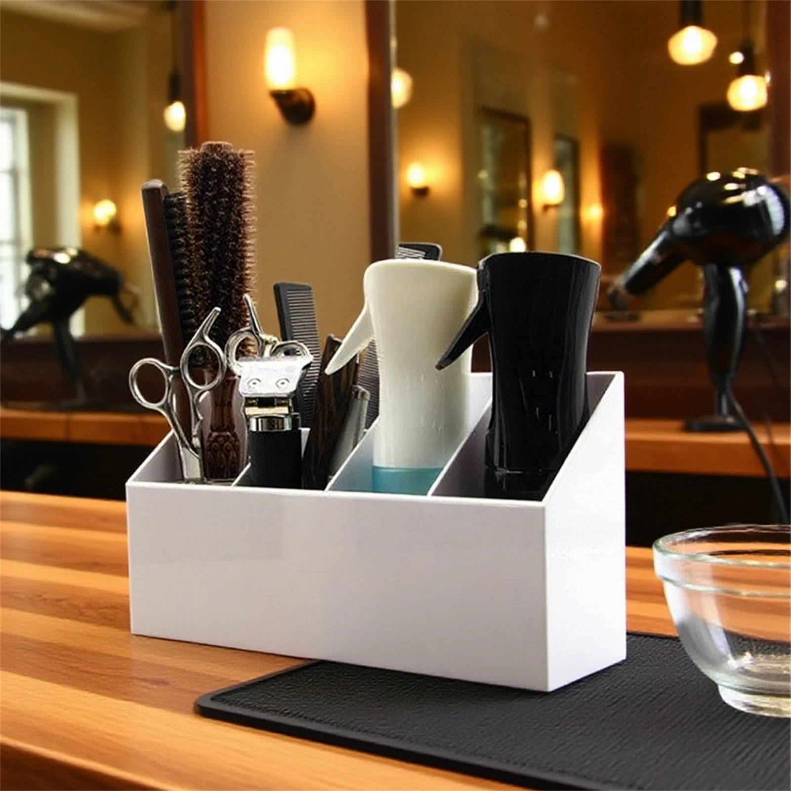 Support de rasoir multi-grilles, grande capacité, organisateur de bureau, étagère pour tondeuse à cheveux, rasoir, ciseaux, rangement d'outils de coiffure