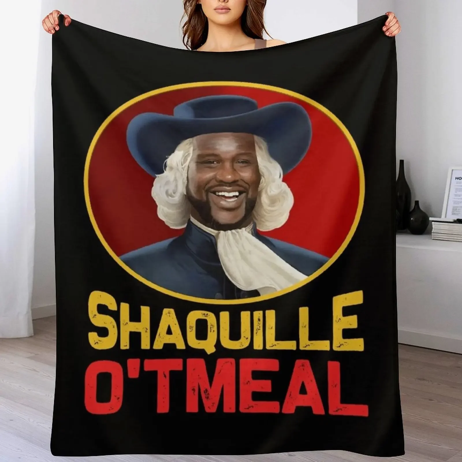 Shaquille Oatmeal T Shirt Funny Shaquille O'tmeal Throw Blanket Multi-Purpose halloween bed plaid Blankets