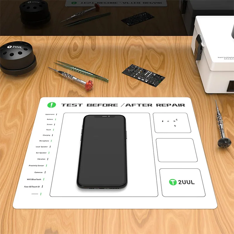 2UUL ST92 Magnetic Project Mat 300mm*250mm Multi-Functional large Magnetic Pad for Workshop PCB Repair Small Component Handling