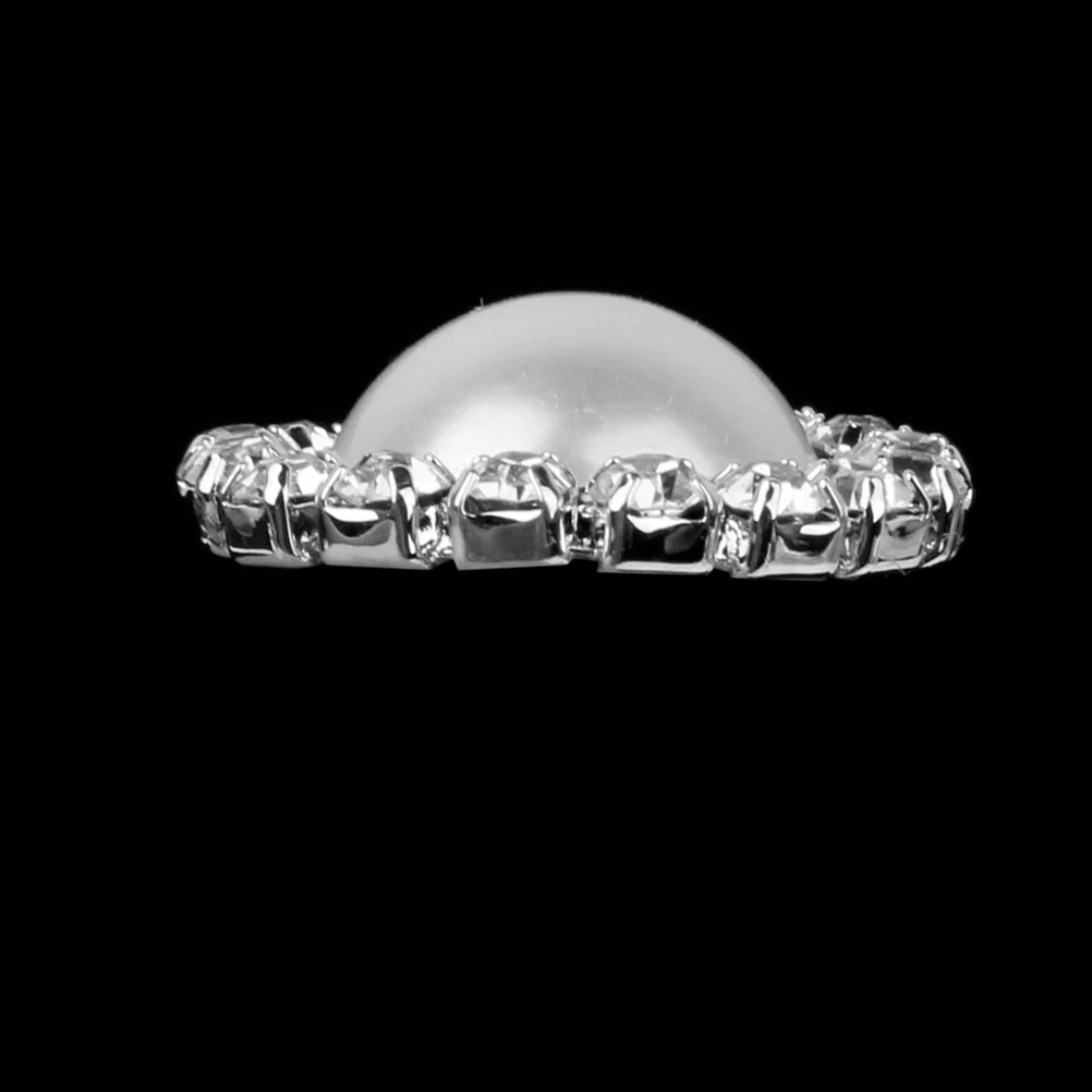 

10pcs Rhinestone Embellishment 15mm Diameter White Silver Flat Back Glue on Hair Accessories Garment Bag Headb Decoration