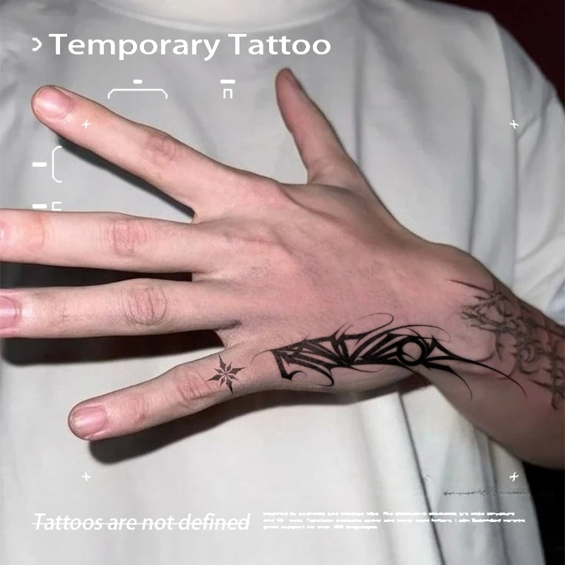 

Dark Gothic Mystic Rune Herbal Juice Tattoo Sticker Temporary Tattoos Waterproof Lasting Fake Tatto Novelty in Toys Tatoo Weeks