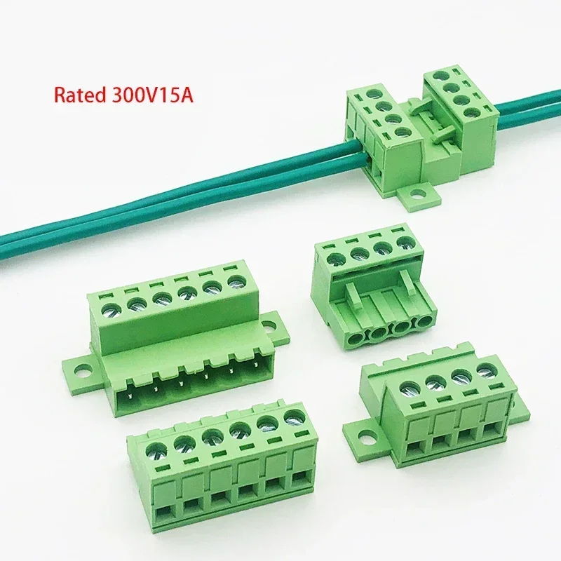 10Pairs Female Male Aerial Butt Weld with PCB Lock 2EDG15EDGRKC-5.08mm 2P-24P Plugin Screw Wire Cable Terminal Block Connector