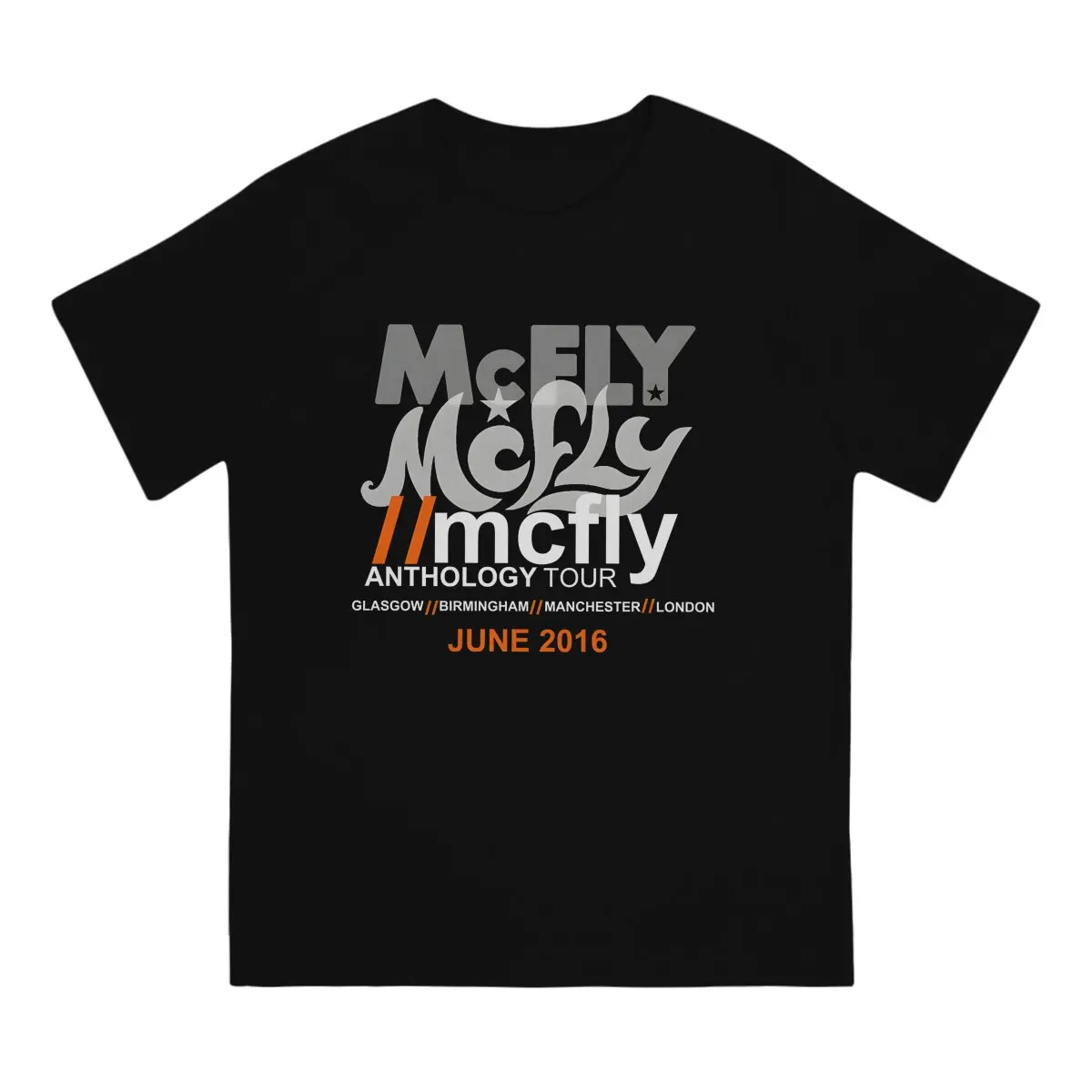 Men's T-Shirt ANTHOLOGY TOUR Vintage Pure Cotton Tees Short Sleeve McFly T Shirt Crewneck Tops Gift Idea