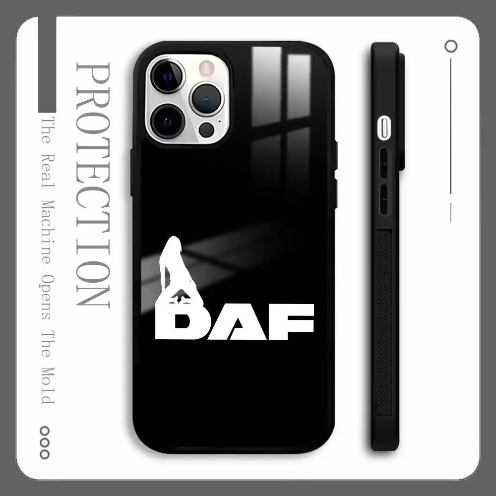 Einfache Marke D-DAF Lkw Logo Telefon Fall Für IPhone 16 15 14 13 12 11 Pro Max plus Mini Magnetische Magsafe Drahtlose Lade Abdeckung