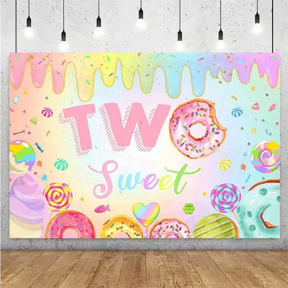 لافتة خلفية على شكل دونات حلوة لتزيين حفلات أعياد الميلاد والآيس كريم والحلوى وخلفية للتصوير الفوتوغرافي لمستلزمات استحمام الطفل