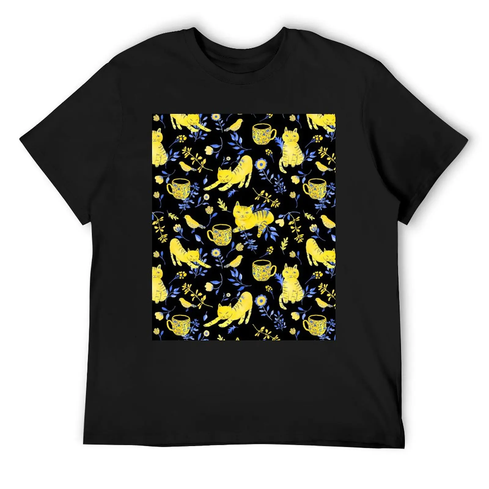 

dreaming of yellow and blue cats T-Shirt oversized t shirt shirts graphic tees blue archive boys whites t shirts for men cotton