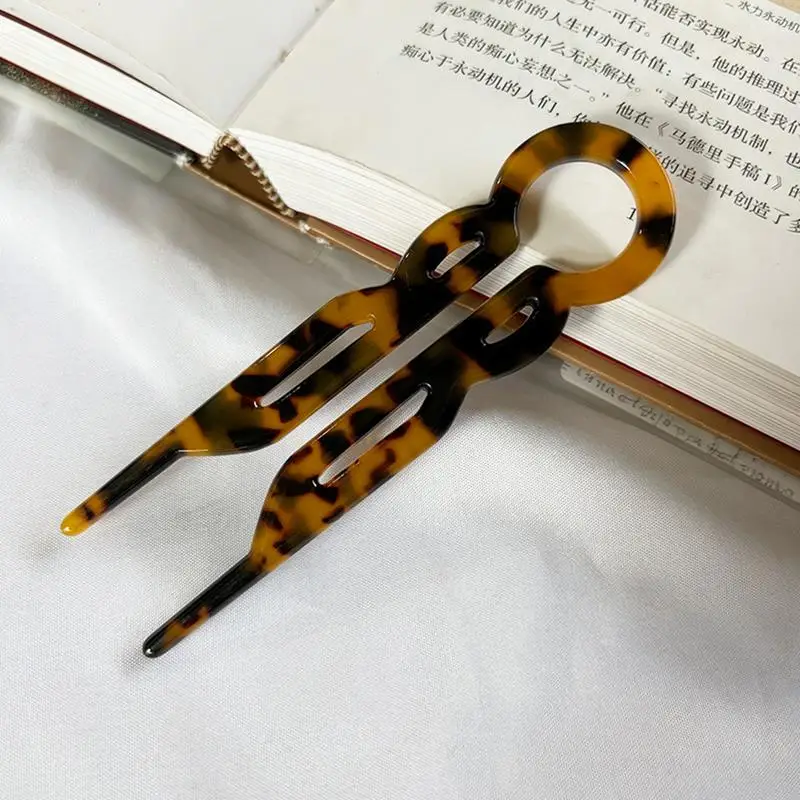 U-shaped hairpin with a high-end feel Acetate Vintage Hair Forks Hairstyle Accessories For Fine Thick & Long Hair