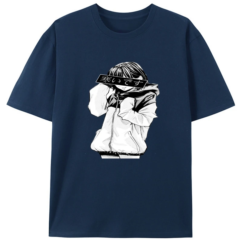 

Cold - Sad Japanese Aesthetic Graphic Anime T-Shirt Fashion Men Clothing New Summer New Tees Novelty O-Neck Tops 80S T Shirts