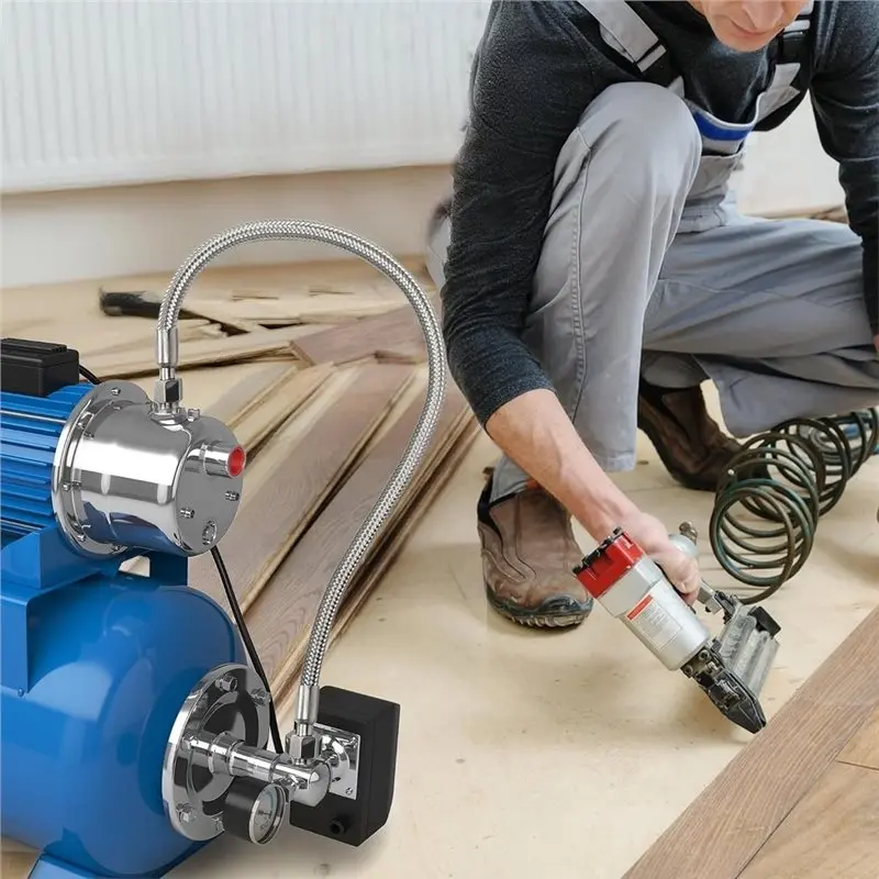 WORTHOWN-Jumper Hose With Braided Abrasion Protection, Flexible Air Compressor 1/4Nptx20 G1/4 Swivel Connection, 870 PSI Working