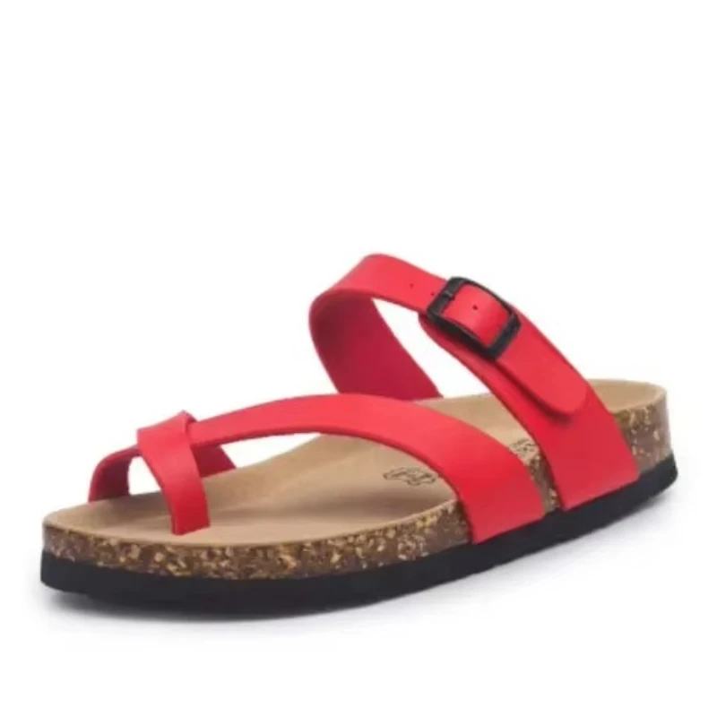 

New color Summer Beach Cork Slipper Flip Flops Shoes Women Mixed Color Casual Slides Shoes Flat with Plus Size