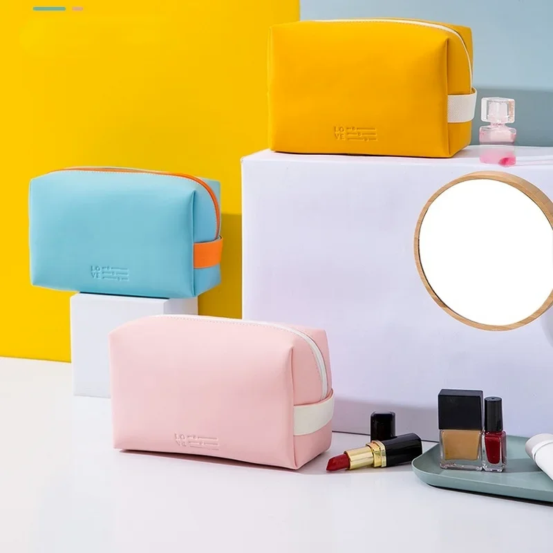 Borsa cosmetica da donna modello PU ragazza articoli da toeletta multifunzione organizzare borsa portaoggetti custodia per trucco impermeabile