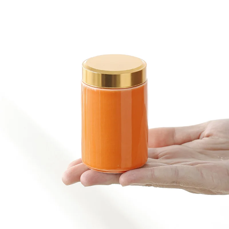 Ceramic Mini Tea Canisters Small Apothecary Jar Balm Pill Jar Rouge Moisture-proof Box Travel Portable Tea Canister 70ml