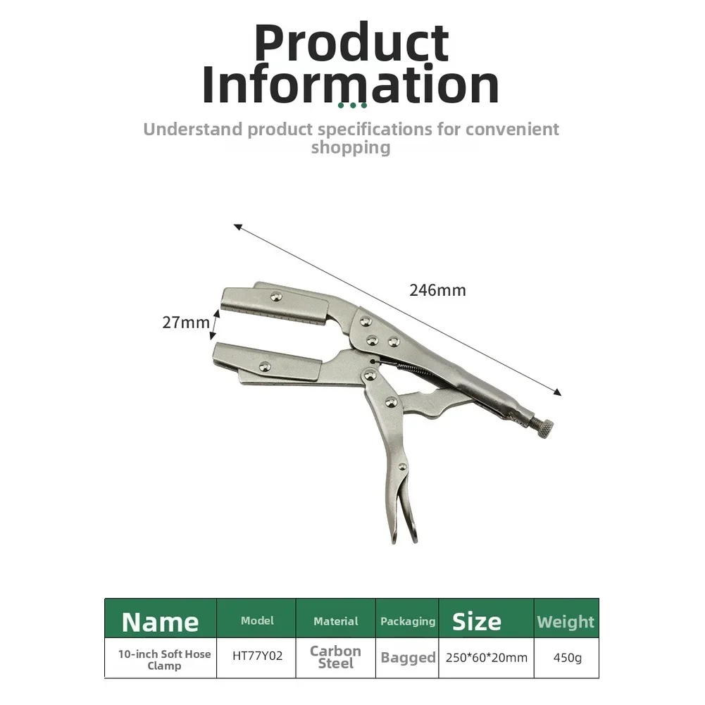 10 Inch Hose Clamp Pliers Heavy Duty Carbon Steel Adjustable Grip Tool  Hot-selling Power Tool Accessories
