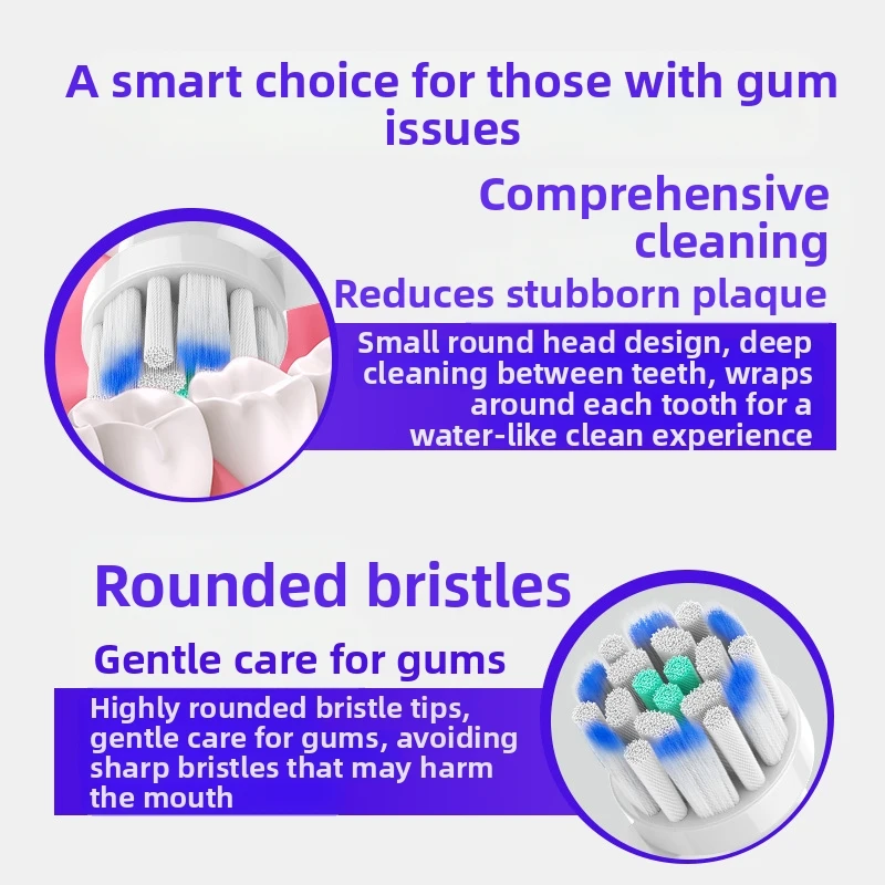 4 Pcs/Pack Electric Toothbrush Replacement Heads For Oral B Upgraded Ultra Soft Bristles Care For Gum Type EB-60 P