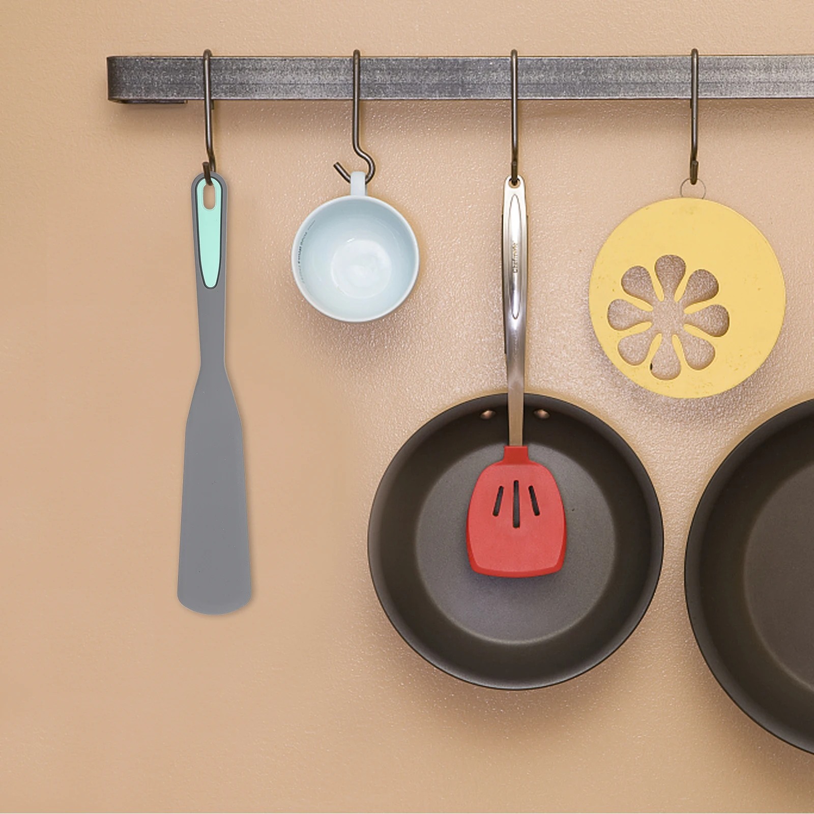 

2Pcs Silicone Steak Spatulas Mini Shovels Frying Egg Spatulas Kitchen Cooking Utensils Hanging Hole Kitchen Gadgets
