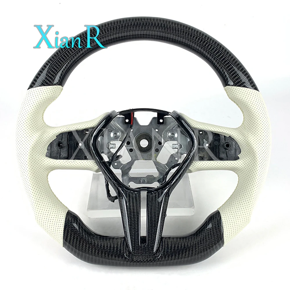 Real carbon fiber perforated leather sports style steering wheel for Infiniti Q50 Q60 QX50 QX55 Q50L 2016-2024 customizable