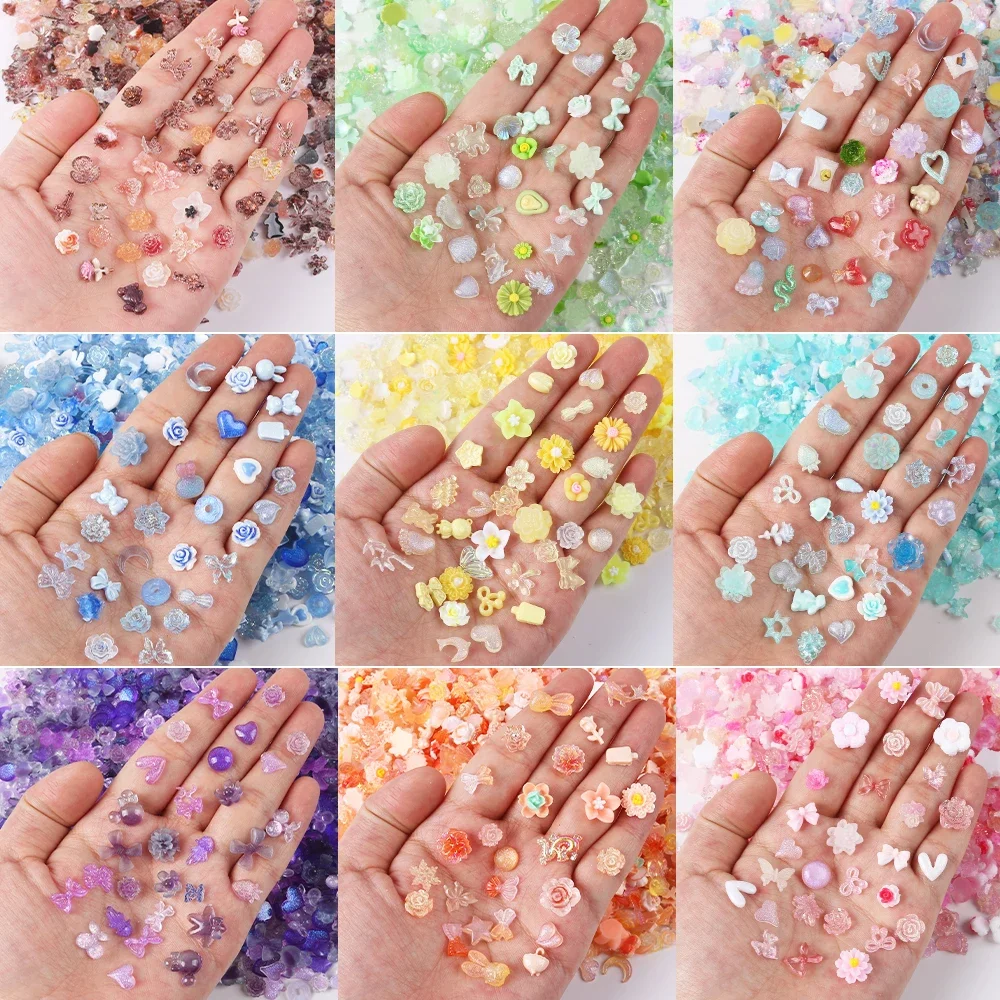 10g świecąca żywica kryształowa kokardka miłość niedźwiedź Multishape paznokci Rhinestone DIY Nail Art naszyjnik bransoletka dekoracyjne akcesoria damskie — zdjęcie 3