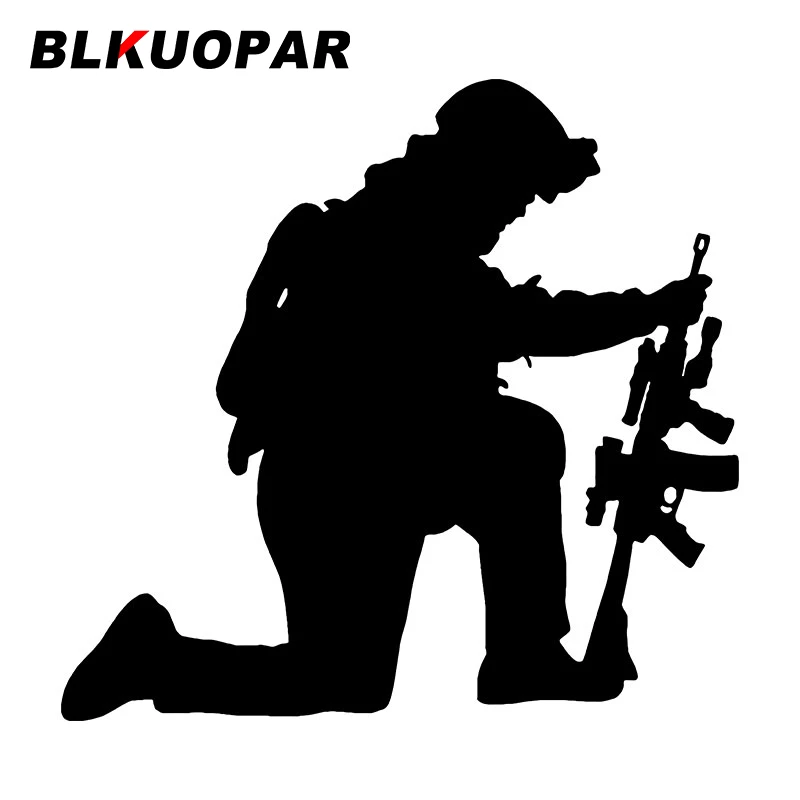 BLKUOPAR The Soldiers Firing Car Stickers The Body Of Vinyl Decals Fashion Silhouette Waterproof Motorcycle Surfboard Styling
