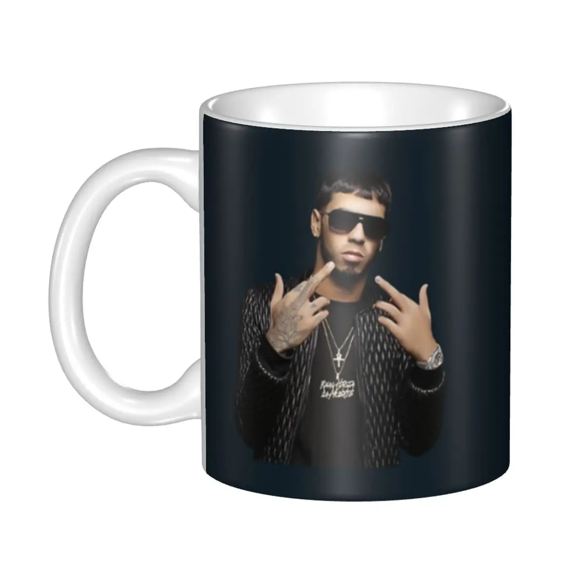 Anuel AA Rapper Ceramics Coffee Mugs Tea Cup Milk Cups Gifts Drinkware Coffeeware