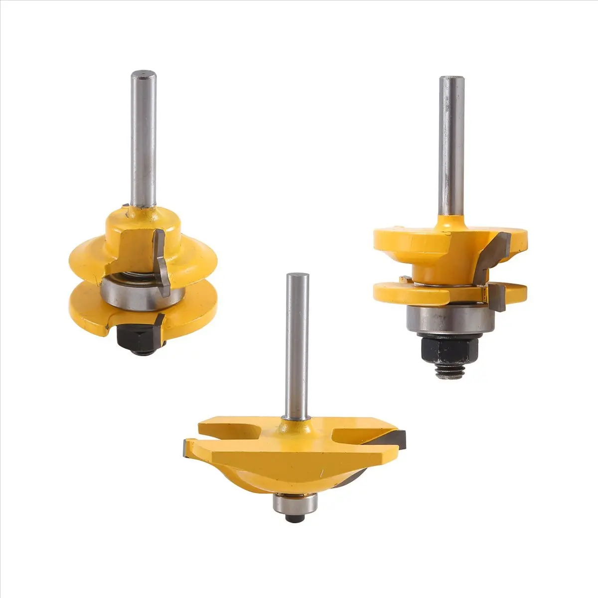A1972Z~3Pc1/4 Shank Raised Panel Cabinet Door Router Bit Set - 3 Bit Ogee Woodworking Cutter Woodworking Router Bits