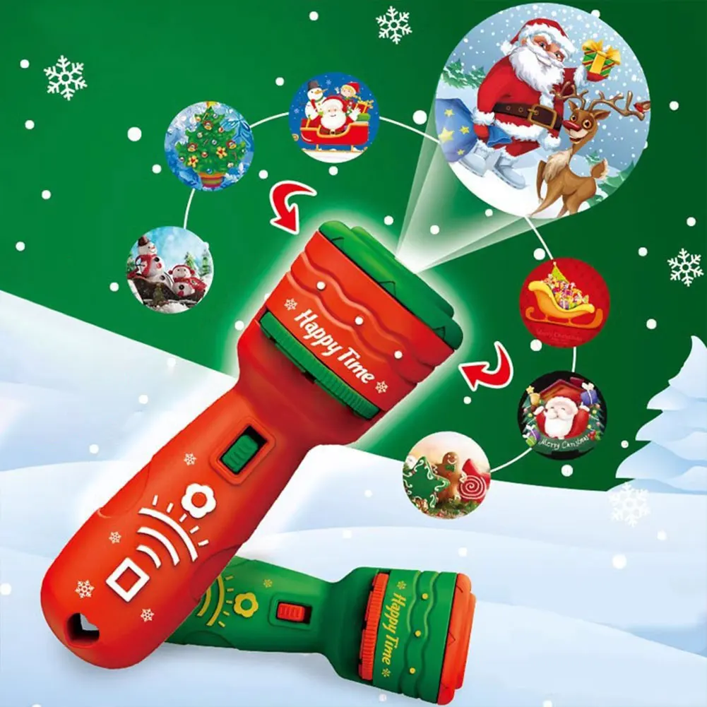 Christmas Fun Cartoon Projector Flashlight Toys 24 Patterns Projector Torch Lamp Image Projection Toys Gifts for Kids