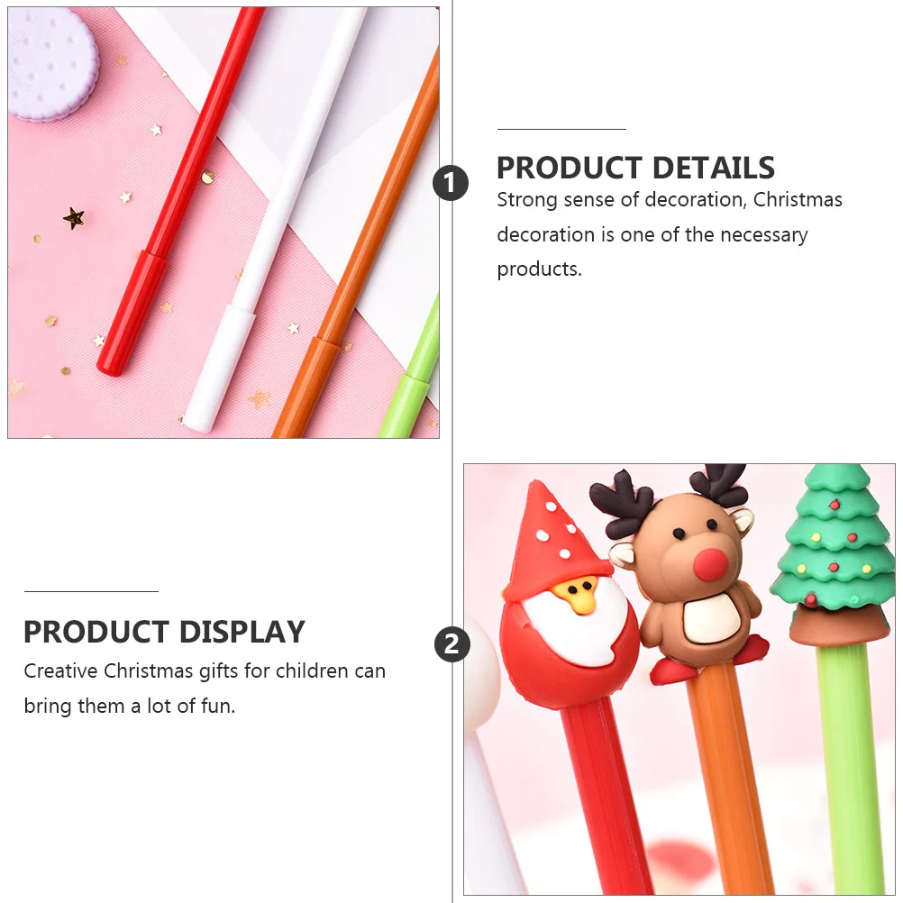 

12Pcs Christmas Gel Pen Cartoon 0.5mm Creative Writing Pens School Stationery Xmas Gifts Xmas Gel Pen Writing Pens