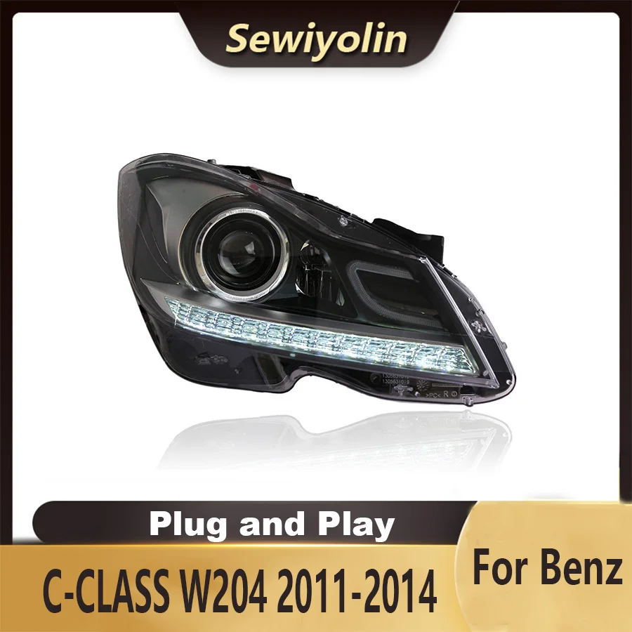 

For Benz C-CLASS W204 2011-2014 Car Accessories Headlight Assembly LED Lights Lamp DRL Signal Plug And Play Daytime Running