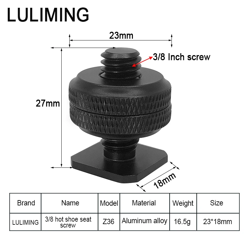 3/8 1/4 Inch Hot Shoe Seat Camera Screw Aluminum Alloy 1/4 Screw Flash Bracket Tripod Ballhead Photography Accessories