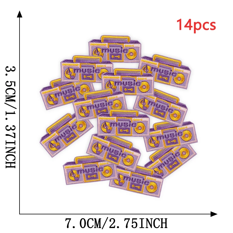 14 stücke Auge Blume Nette Brief Herz Regenbogen Lot Für Kleidung Eisen Auf Patches Gestickte Thermische Baby Kinder Nähen Groß stoff Parche – Detail 8