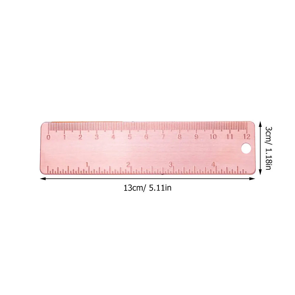 Copper Metal Straight Ruler Strong Sturdy Wear Resistant for Drawing Cutting Engineering Office Students Measurement Tool