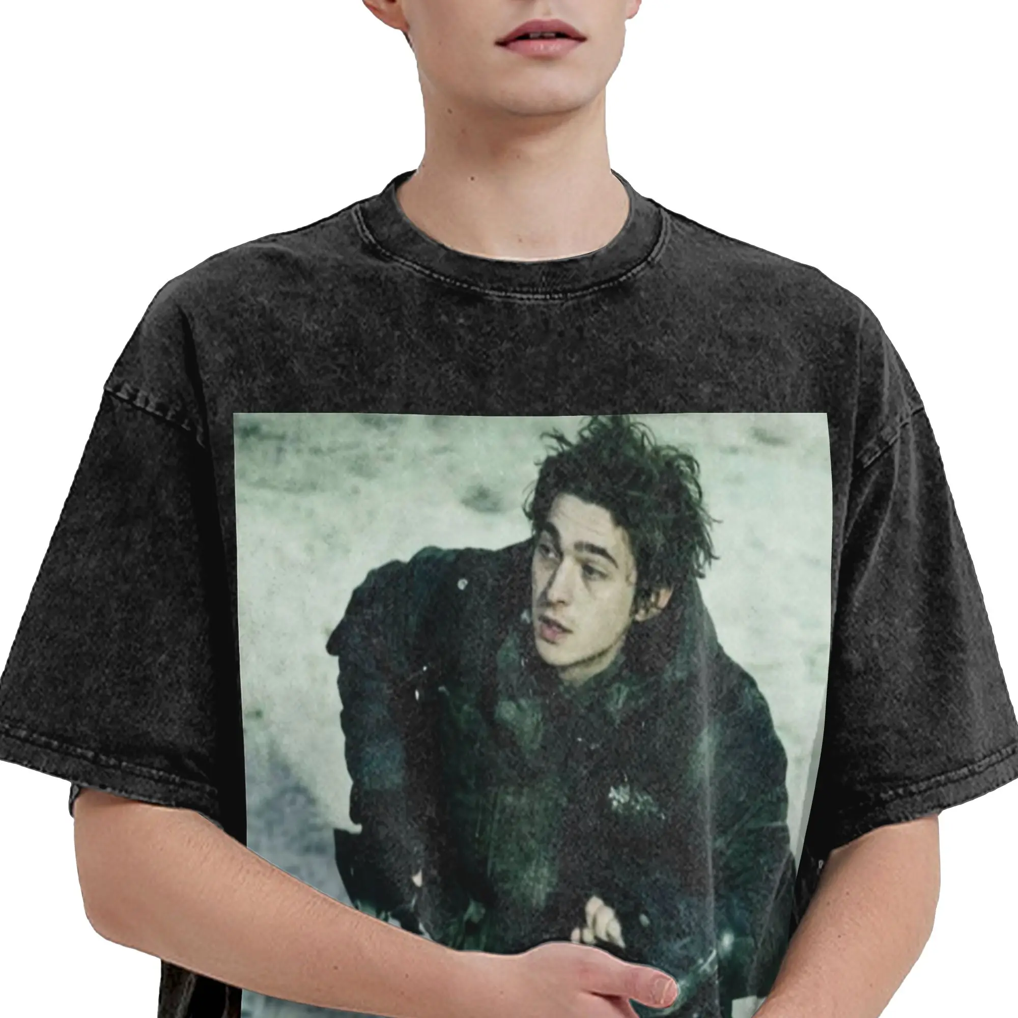 Bryan RE Austin Abrams T Shirt Hip Hop Washed Short Sleeve Street T-Shirt  Fashion for Men Women Streetwear Printed Tees