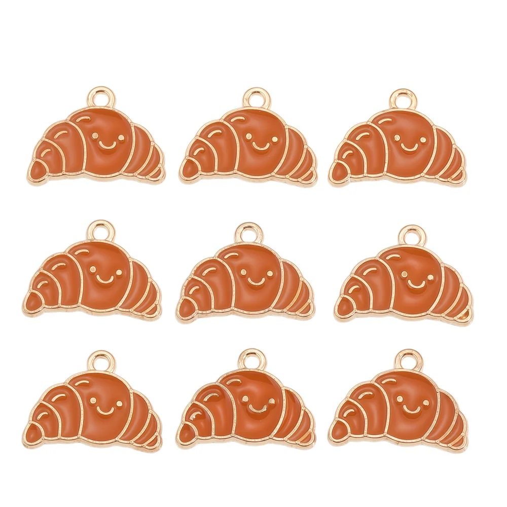 15Pcs/Set Cute Food Charms Enamel Burger Fries Cake Pendants for DIY Jewelry Making Necklace Earrings Keychain Craft Supplies view 5