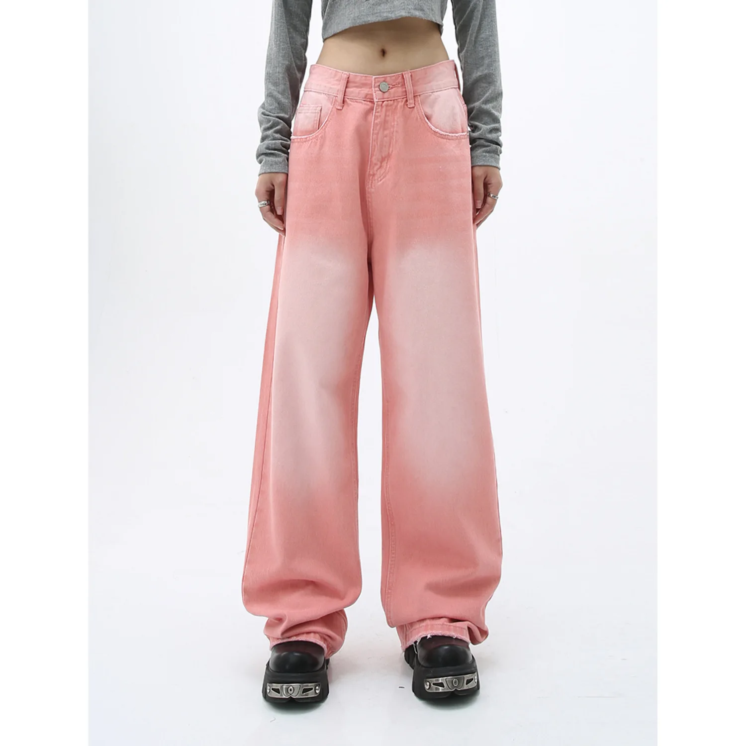 

AuthenticVintage Jeans, Multicolor Oversized Relaxed Jeans, Washed Distressed Casual Jeans, Unisex High Waist Washed Trousers