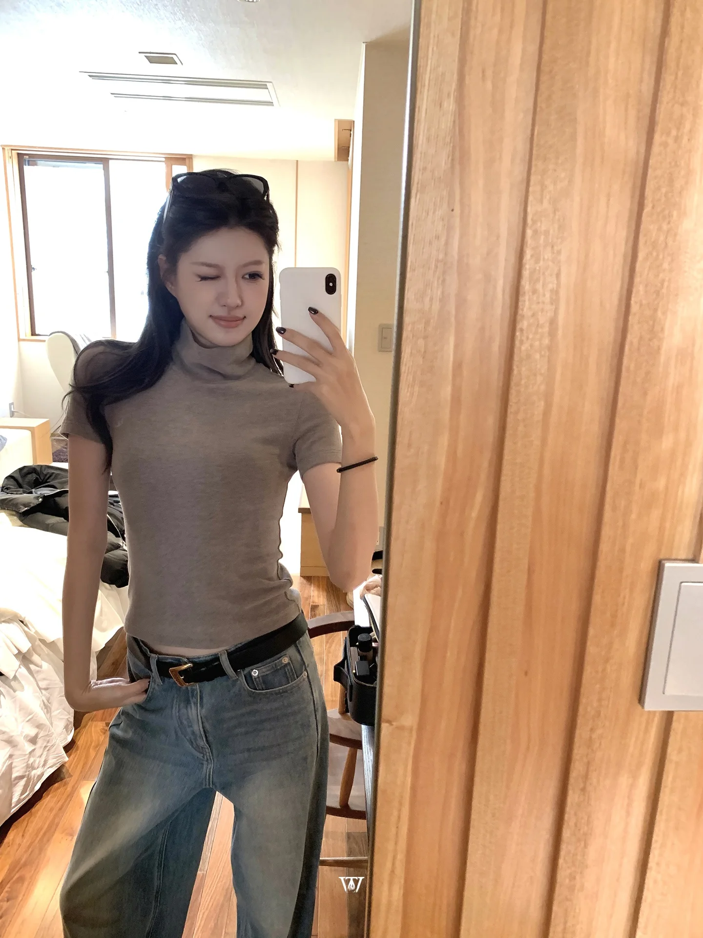 

Wanantong Winter High Collar Camere Feel ort Sve Women's T-irt Commute Sle Slim Fit Knitted Sweater for Young Women